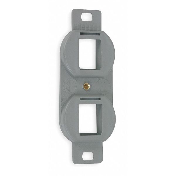 Hubbell 2 Socket Duplex 106 Outlet Faceplate - 2 x Socket(s) - Gray