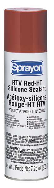 RTV Silicone Sealant, 8 oz, Red, Temp Range 80 to 450 Degrees F