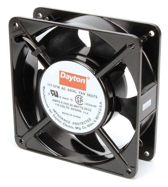 Axial Fan, Square, 115V AC, 1 Phase, 117 cfm, 4 11/16 in W.