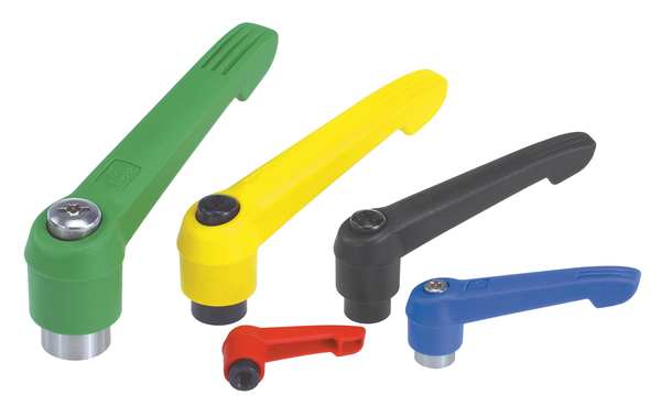 Adjustable Handle Size: 3 5/16-18, Plastic Green RAL 6032, Comp: Stainless Steel