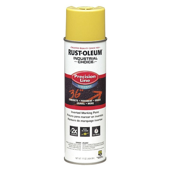 Inverted Marking Paint, 17 oz., High Visibility Yellow, Water -Based