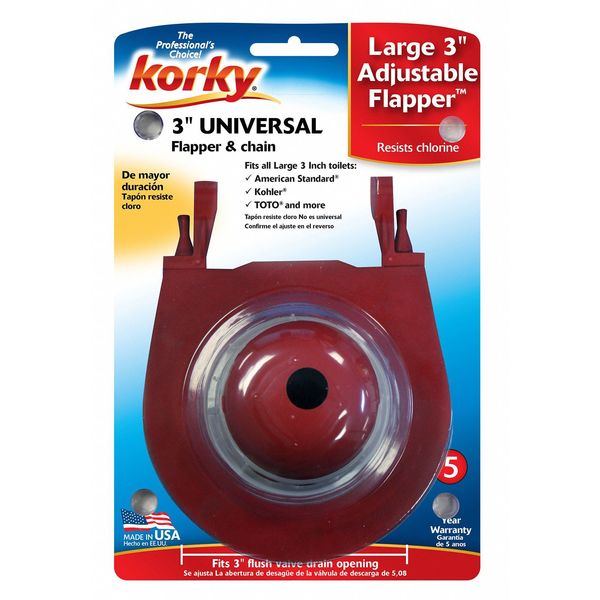 Korky Three Inch Adjustable Flapper