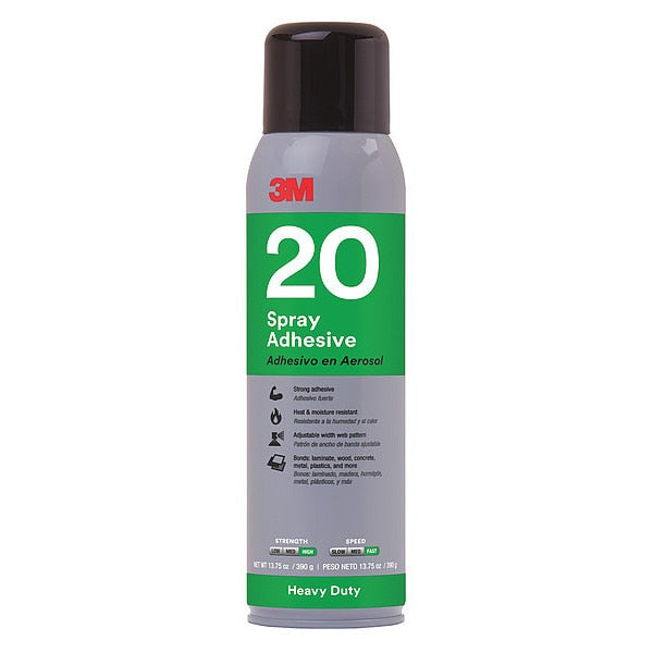 Spray Adhesive, 20 Series, Clear, 13.8 oz, Aerosol Can