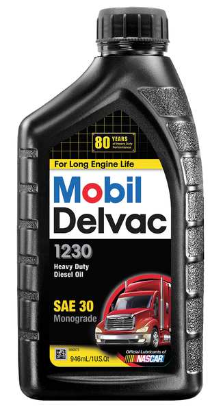 Mobil Delvac 1230, Diesel Engine, 30W, 1 Qt.