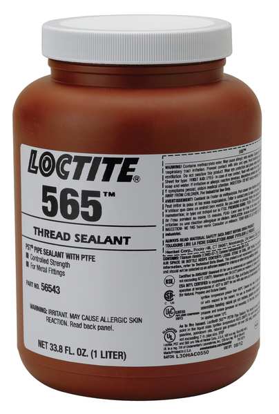 Pipe Sealant, 1L, Bottle, Low, White 565(TM)