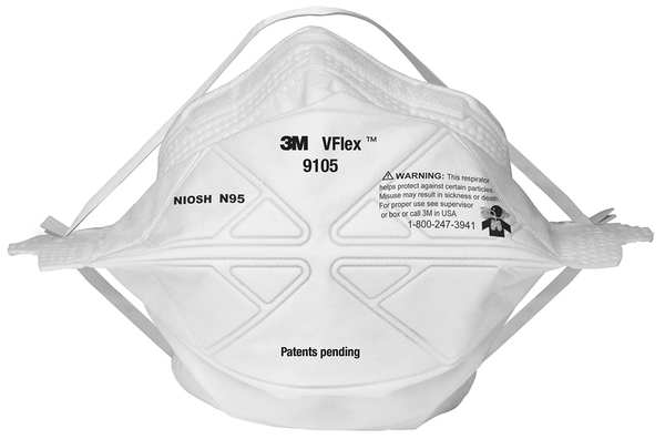 N95 Disposable Respirator, Universal, White, PK50