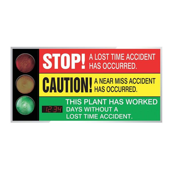 Safety Scoreboard, 36 x 72In, AL/PLSTC, ENG