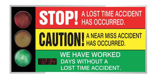 Safety Scoreboard, 36 x 72In, AL/PLSTC, ENG