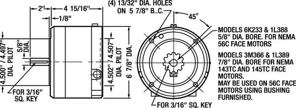 Brake, Magnetic Disc, Torque 6 Ft-Lb