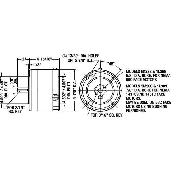 Brake, Magnetic, Dripproof, Torque 6 Ft-Lb