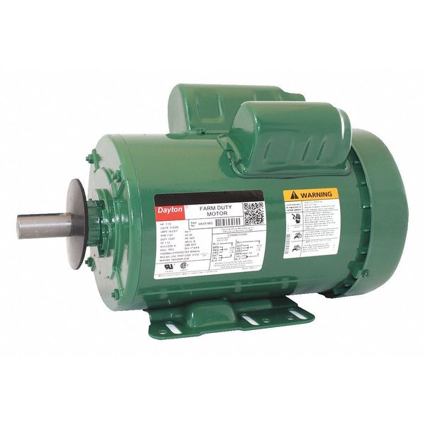 High Torque Farm Duty Motor, Capacitor-Start/Run, 1 1/2 HP, 115/230V AC, 1,725 Nameplate RPM