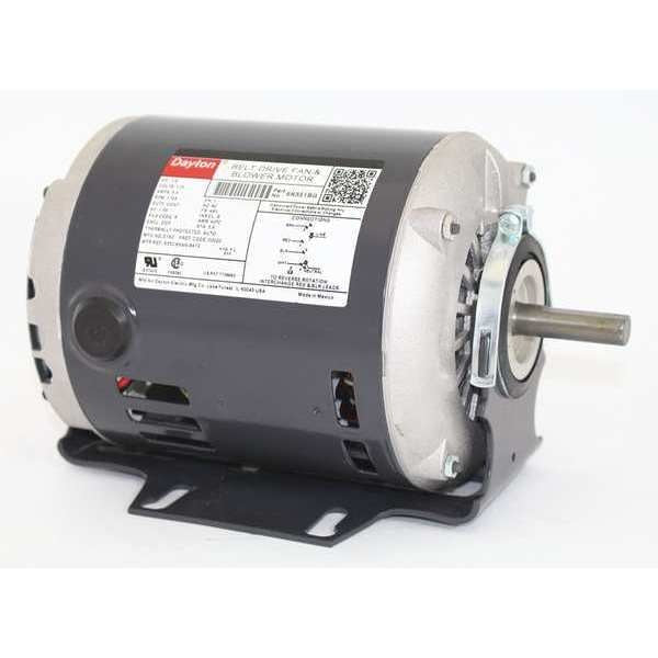 Split-Phase Belt Drive Motor, 1/6 HP, 48 Frame, 115V AC Voltage, 1,725 Nameplate RPM
