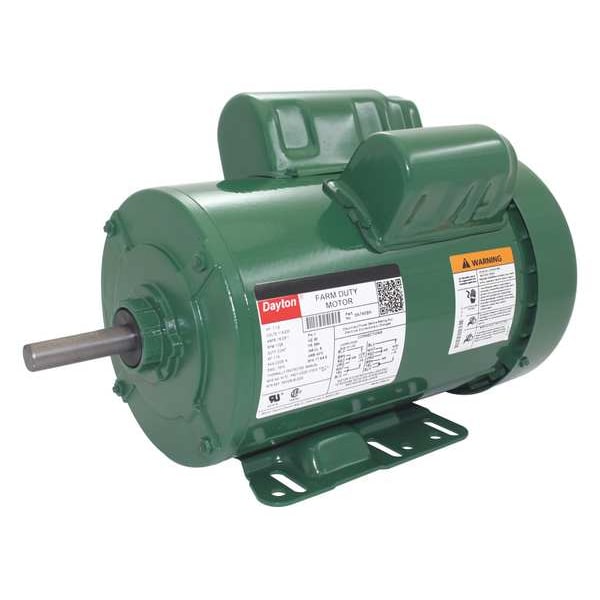 High Torque Farm Duty Motor, Capacitor-Start/Run, 1 1/2 HP, 115/230V AC, 1,725 Nameplate RPM