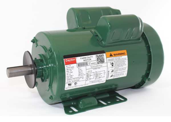 Extra High Torque Farm Duty Motor, Capacitor-Start/Run, 1 1/2 HP, 115/230V AC, 1,725 Nameplate RPM