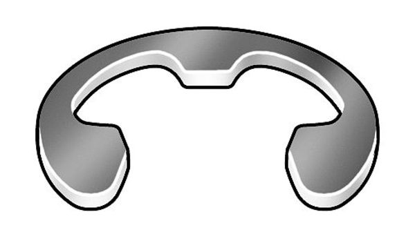 External-E E-Clip, Stainless Steel Plain Finish, 4 mm Shaft Dia, 10 PK