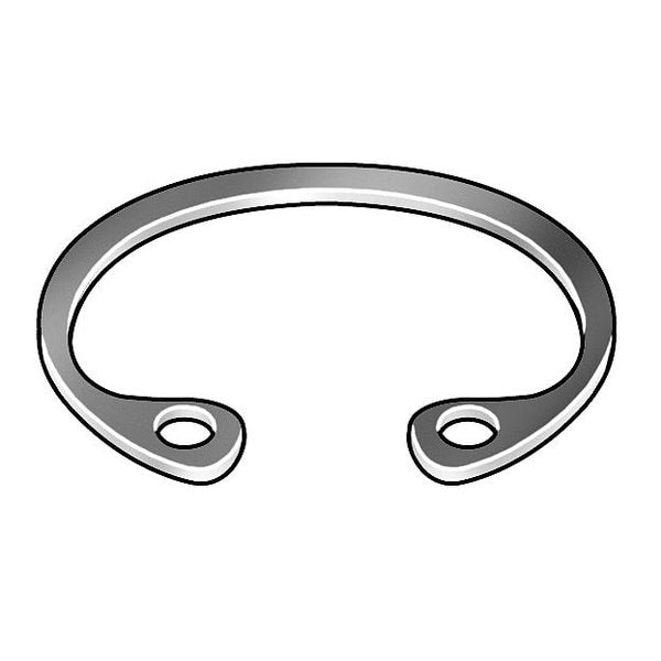 Internal Retaining Ring, Steel, Zinc Yellow Finish, 1 23/1000 in Bore Dia., 50 PK