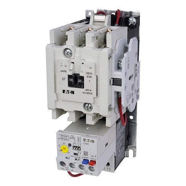 Nonreversing NEMA Magnetic Motor Starter, No Enclosure NEMA Rating, 120V AC, 3 Poles, 1NO