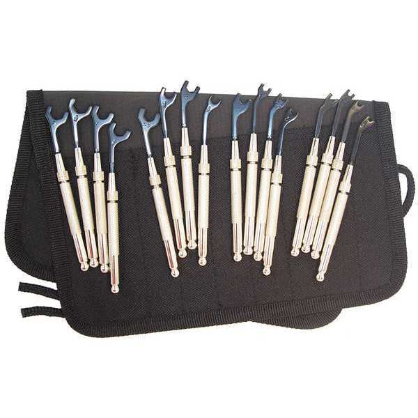 Open End Wrench Set, SAE/Metric, 16 Pc