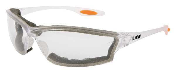 Safety Glasses, Wraparound Clear Polycarbonate Lens, Anti-Fog, Scratch-Resistant