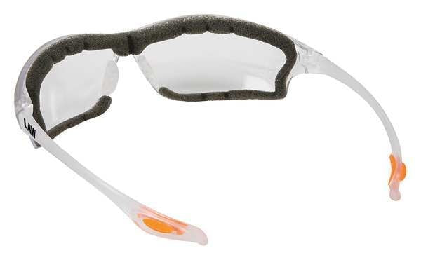 Safety Glasses, Wraparound Clear Polycarbonate Lens, Anti-Fog, Scratch-Resistant