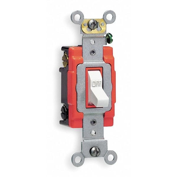 Wall Swtch, 2-Pole, 120/277V, 20A, Wht, Toggl