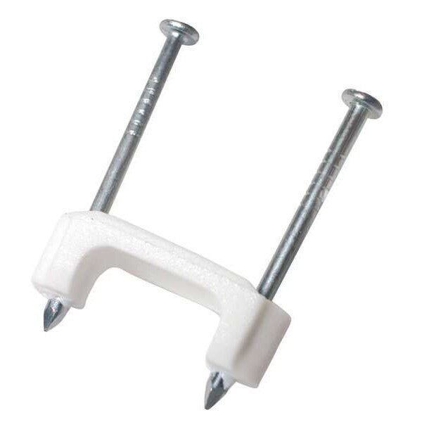 Cable Staples, Plastic, Steel, 500 PK