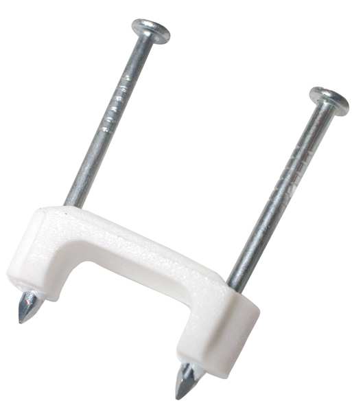 Cable Staples, Plastic, Steel, 50 PK