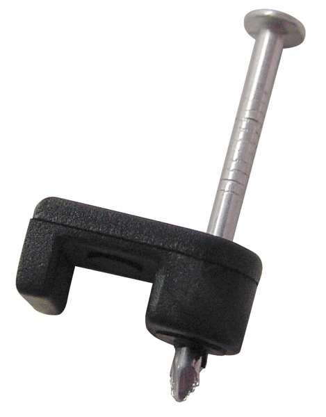 Cable Staples, Plastic, Steel, 100 PK