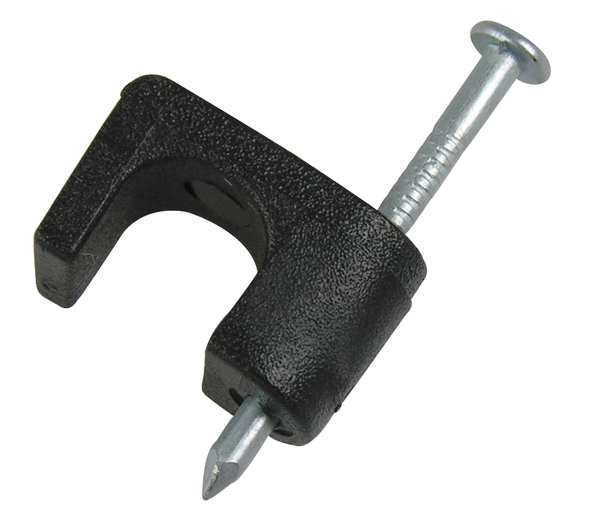 Cable Staples, Plastic, Steel, 100 PK