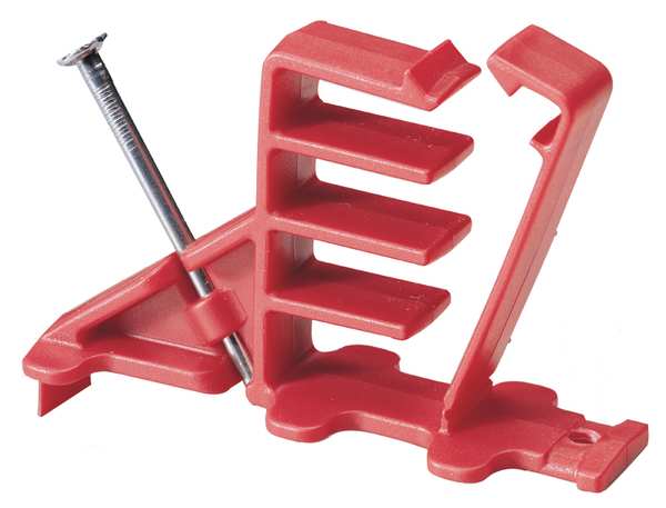 Cable Spacer, Snap Lock, Int Nail, Red, PK20