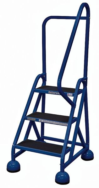 57 in H Steel Rolling Ladder, 3 Steps