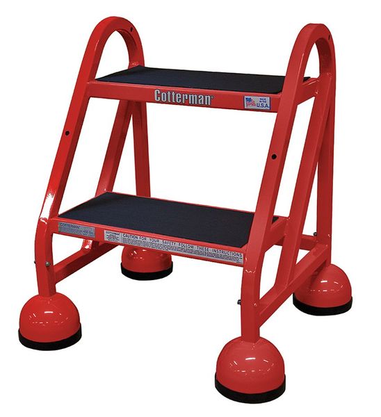 22 in H Steel Rolling Step, 2 Steps