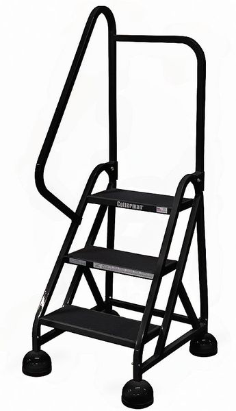57 in H Steel Rolling Ladder, 3 Steps