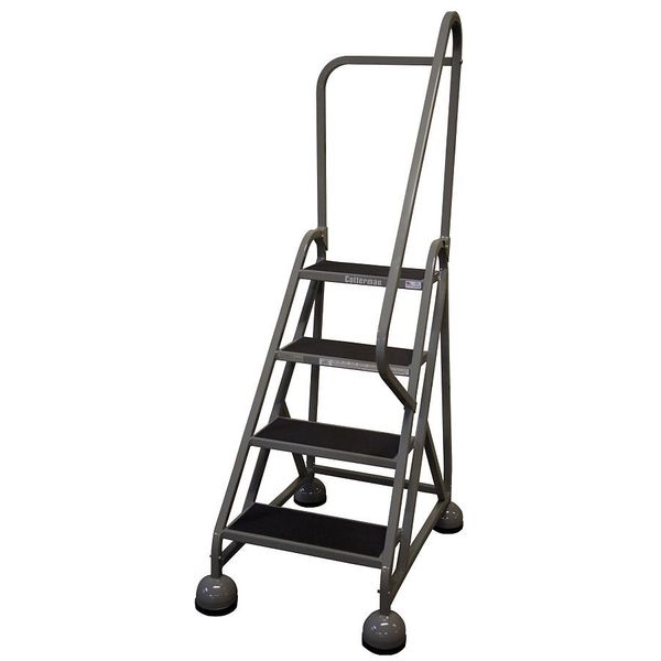 66 in H Steel Rolling Ladder, 4 Steps
