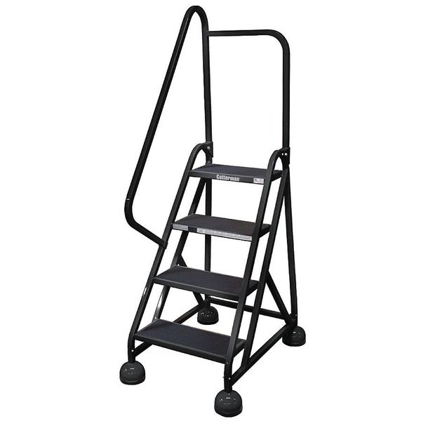 66 in H Steel Rolling Ladder, 4 Steps