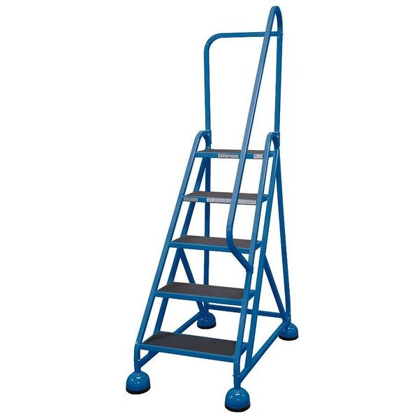 75 in H Steel Rolling Ladder, 5 Steps