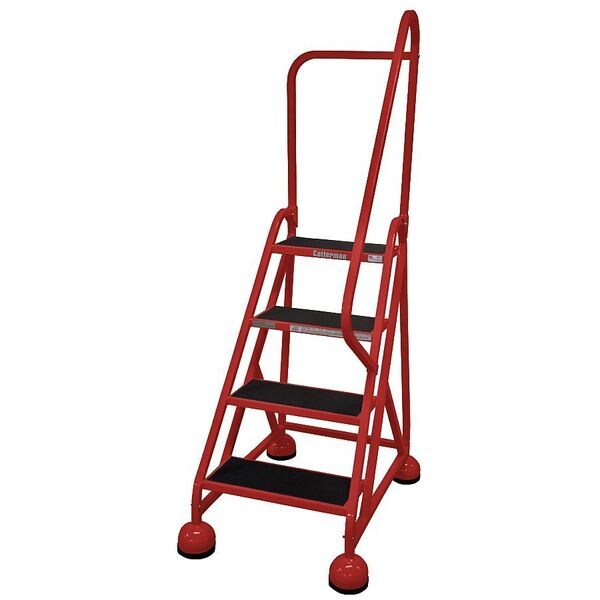 66 in H Steel Rolling Ladder, 4 Steps