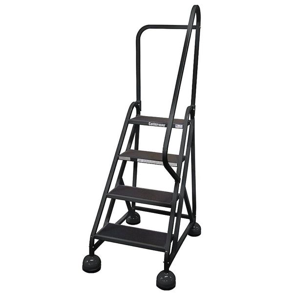 66 in H Steel Rolling Ladder, 4 Steps