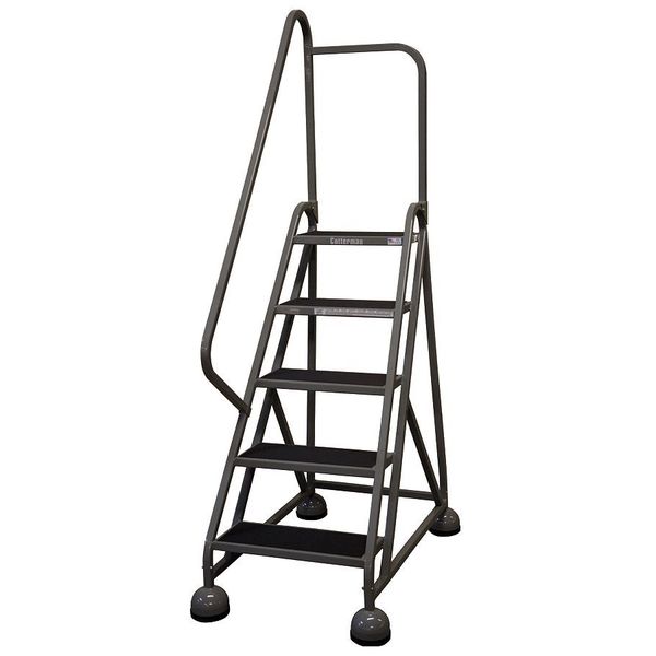 75 in H Steel Rolling Ladder, 5 Steps