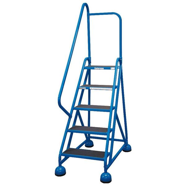 75 in H Steel Rolling Ladder, 5 Steps