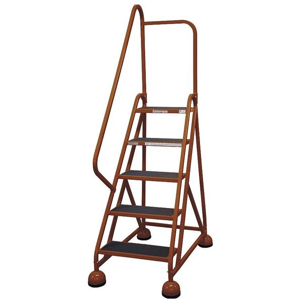 75 in H Steel Rolling Ladder, 5 Steps