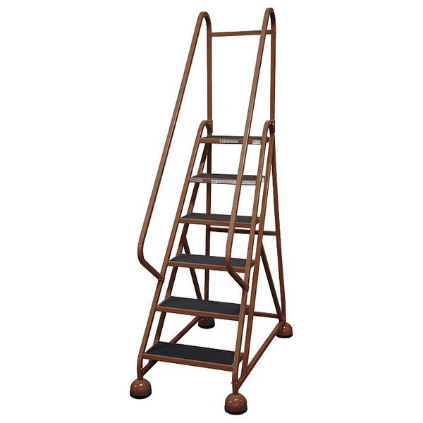 84 in H Steel Rolling Ladder, 6 Steps