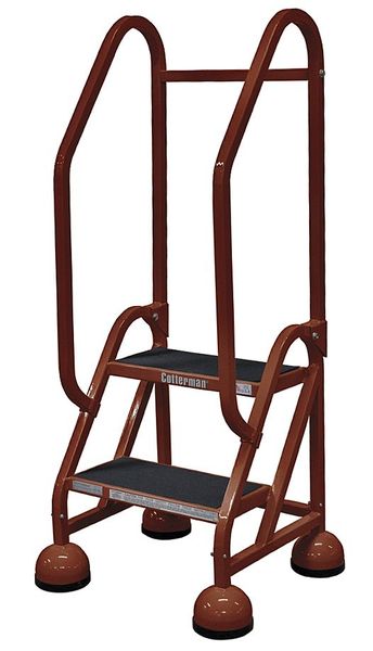 48 in H Steel Rolling Ladder, 2 Steps