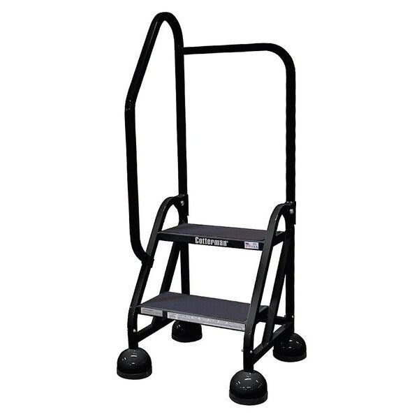 48 in H Steel Rolling Ladder, 2 Steps