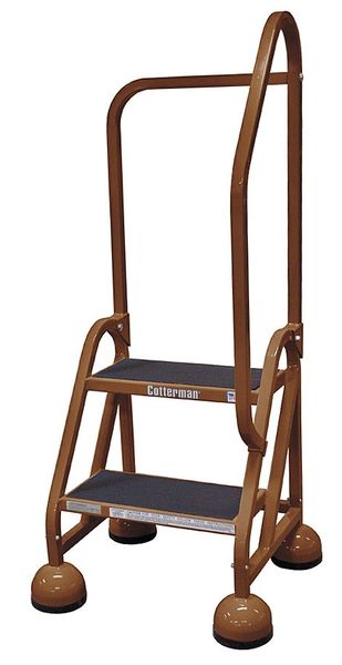 48 in H Steel Rolling Ladder, 2 Steps