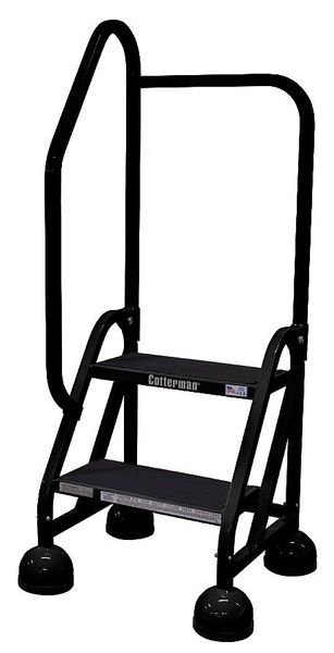 48 in H Steel Rolling Ladder, 2 Steps