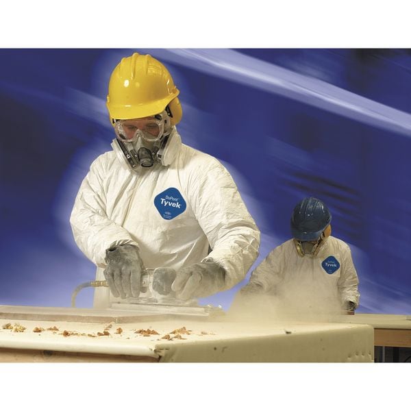 Tyvek 400 Hooded Disposable Coveralls, 3XL, Zipper, Elastic Wrist, Elastic Ankle, White, 25 Pack