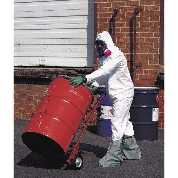 Tyvek 400 Hooded Disposable Coverall, Attached Skid-Resistant Boots, 4XL, White, 25 Pack