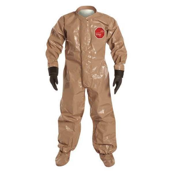 Collared Chemical Resistant Coveralls, Tan, Zipper