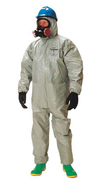 Hooded Tychem 6000 Coverall, Sealed, Elastic, L, PK6